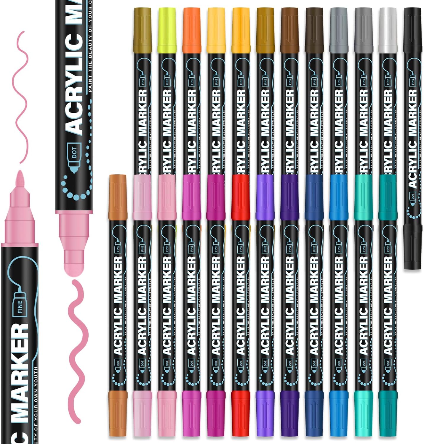 24-Color Dual Tip Acrylic Markers